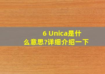 6 Unica是什么意思?详细介绍一下