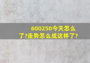 600250今天怎么了?走势怎么成这样了?