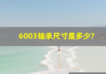 6003轴承尺寸是多少?