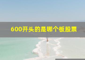 600开头的是哪个板股票