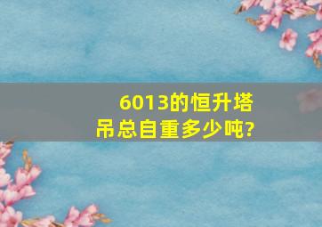 6013的恒升塔吊总自重多少吨?