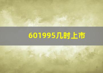 601995几时上市