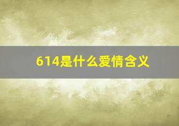 614是什么爱情含义(