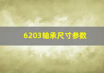 6203轴承尺寸参数