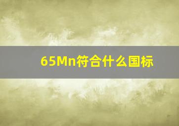 65Mn符合什么国标