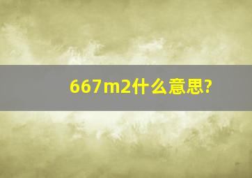 667m2什么意思?