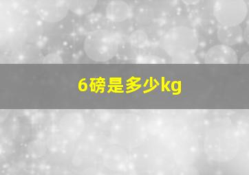 6磅是多少kg