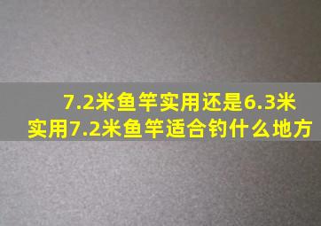 7.2米鱼竿实用还是6.3米实用,7.2米鱼竿适合钓什么地方