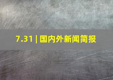 7.31 | 国内外新闻简报 