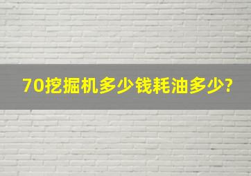 70挖掘机多少钱,耗油多少?