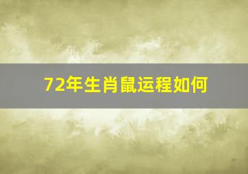 72年生肖鼠运程如何