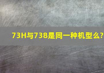 73H与738是同一种机型么?