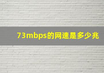 73mbps的网速是多少兆