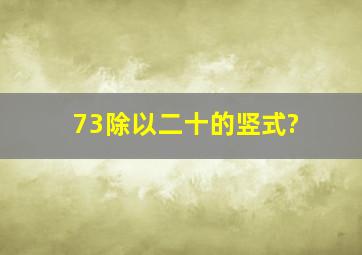 73除以二十的竖式?