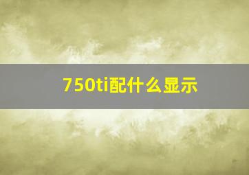 750ti配什么显示