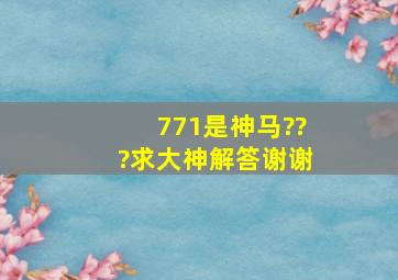 771是神马???求大神解答,谢谢