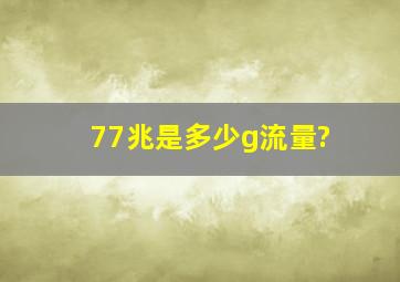 77兆是多少g流量?