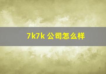 7k7k 公司怎么样