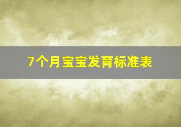 7个月宝宝发育标准表