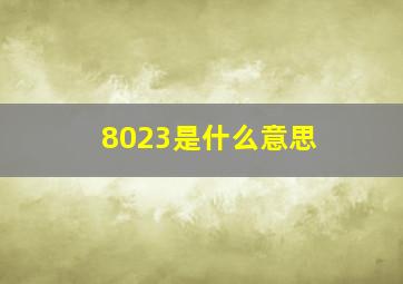 8023是什么意思 