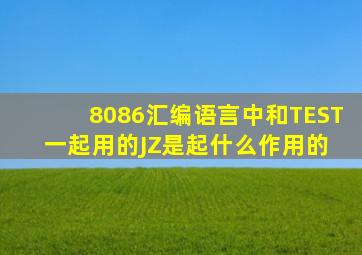 8086汇编语言中和TEST一起用的JZ是起什么作用的 