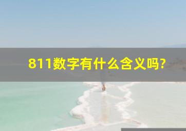 811数字有什么含义吗?