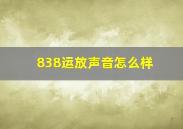 838运放声音怎么样