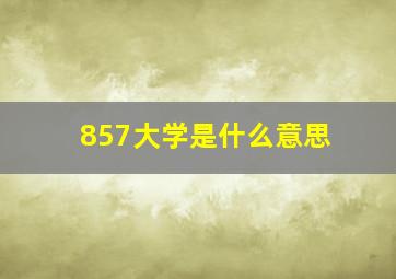 857大学是什么意思