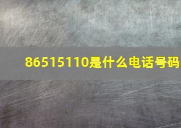 86515110是什么电话号码