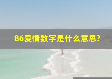 86爱情数字是什么意思?