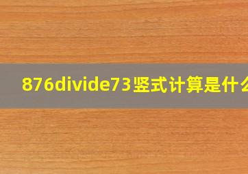 876÷73竖式计算是什么?