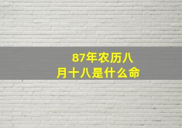 87年农历八月十八是什么命