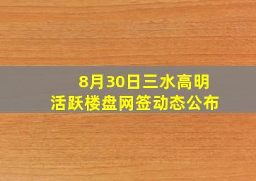 8月30日三水、高明活跃楼盘网签动态公布,