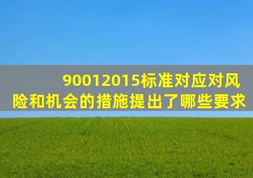 90012015标准对应对风险和机会的措施提出了哪些要求