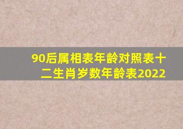90后属相表年龄对照表,十二生肖岁数年龄表2022