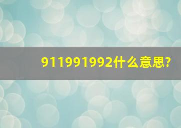 911991992什么意思?