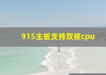 915主板支持双核cpu