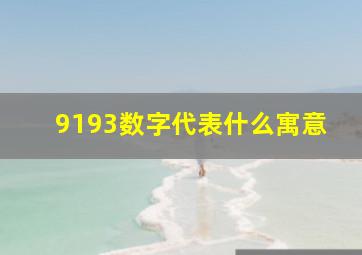 9193数字代表什么寓意(