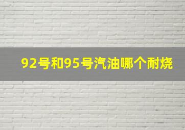 92号和95号汽油哪个耐烧