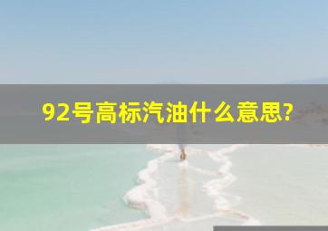 92号高标汽油什么意思?