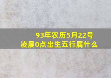 93年农历5月22号凌晨0点出生五行属什么