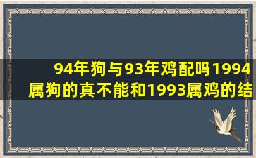 94年狗与93年鸡配吗,1994属狗的真不能和1993属鸡的结婚嘛