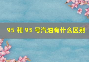 95 和 93 号汽油有什么区别