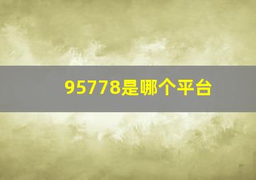 95778是哪个平台(