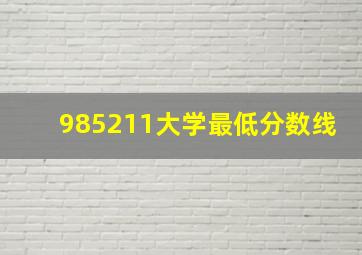 985211大学最低分数线