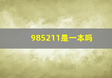 985211是一本吗(