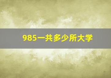 985一共多少所大学