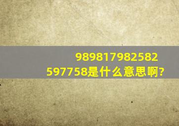 98981798,258,2597758是什么意思啊?