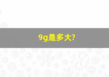 9g是多大?