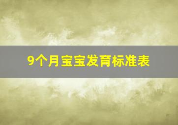 9个月宝宝发育标准表